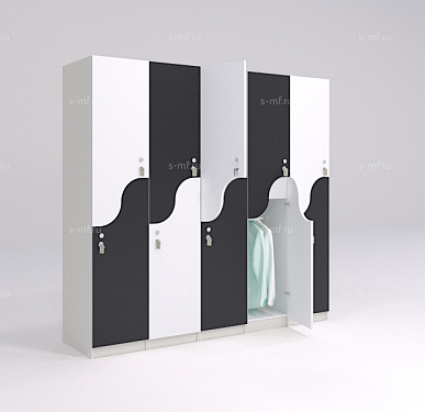 Шкафчик Жако чёрно-белый (МДФ с HPL) 400x520x1900 фасад МДФ с HPL