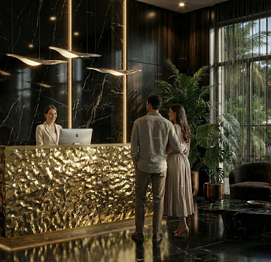 Стойка ресепшен (Хай-тек  Экостиль Минимализм)