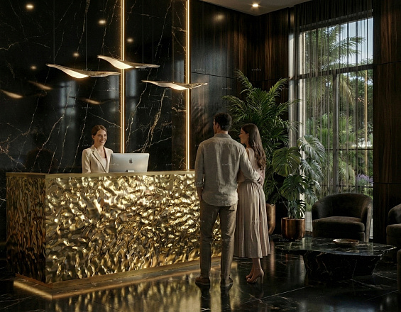 Стойка ресепшен (Хай-тек  Экостиль Минимализм)