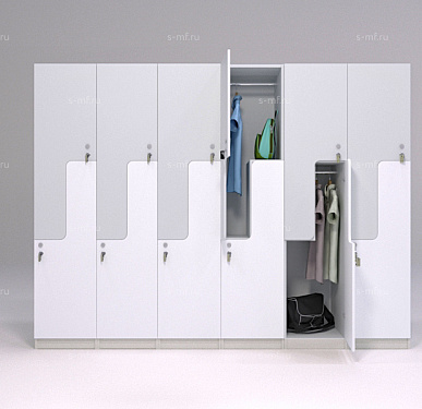 Шкафчик Глэд бело-серый (МДФ с HPL) 400x520x1900 фасад МДФ с HPL