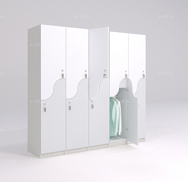 Шкафчик Жако бело-серый (стандарт) 400x520x1900 фасад ЛДСП