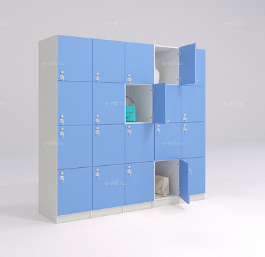 Шкафчик Хэппи голубой (стандарт) 300x520x1900 фасад ЛДСП
