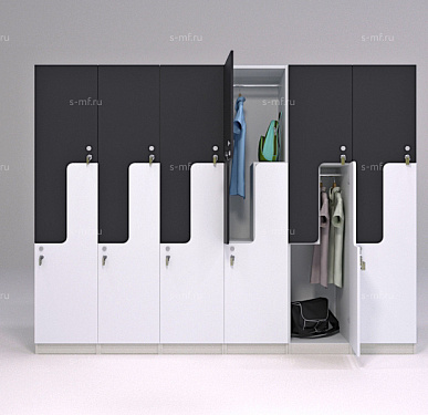 Шкафчик Глэд чёрно-белый (МДФ с HPL) 400x520x1900 фасад МДФ с HPL