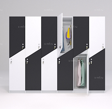 Шкафчик Ориноко чёрно-белый (МДФ с HPL) 400x520x1900 фасад МДФ с HPL