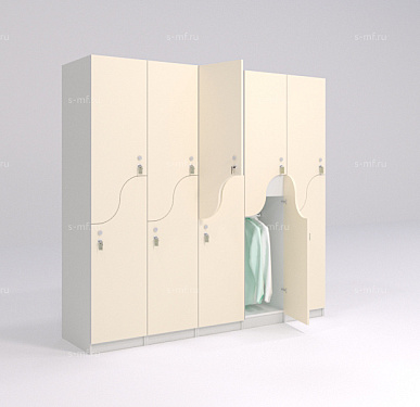 Шкафчик Жако бежевый (МДФ с HPL) 400x520x1900 фасад МДФ с HPL