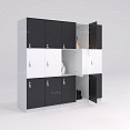 Шкафчик Спело чёрно-белый (МДФ с HPL) 300x520x1900 фасад МДФ с HPL