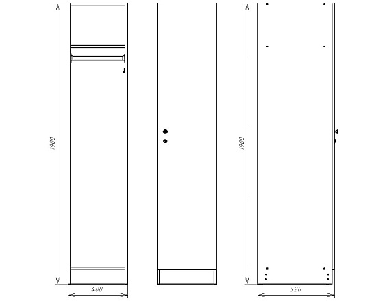 Шкафчик Джино серый (стандарт) 400x520x1900 фасад ЛДСП