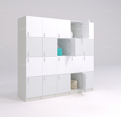 Шкафчик Хэппи бело-серый (эконом) 400x500x1900 фасад ЛДСП