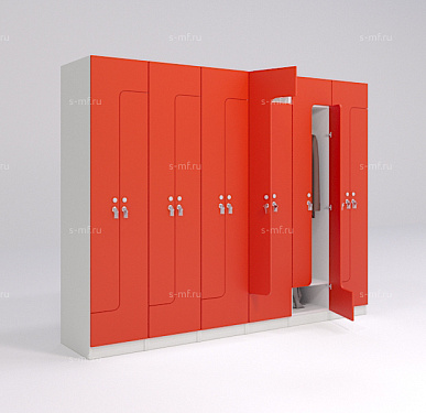 Шкафчик Финн красный (МДФ с HPL) 400x520x1900 фасад МДФ с HPL