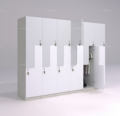 Шкафчик Глэд бело-серый (стандарт) 400x520x1900 фасад ЛДСП