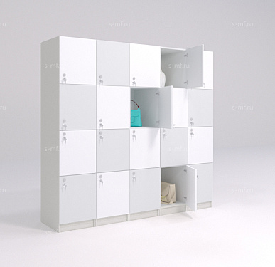 Шкафчик Хэппи бело-серый (стандарт) 300x520x1900 фасад ЛДСП