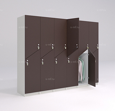 Шкафчик Ориноко коричневый (МДФ с HPL) 400x520x1900 фасад МДФ с HPL