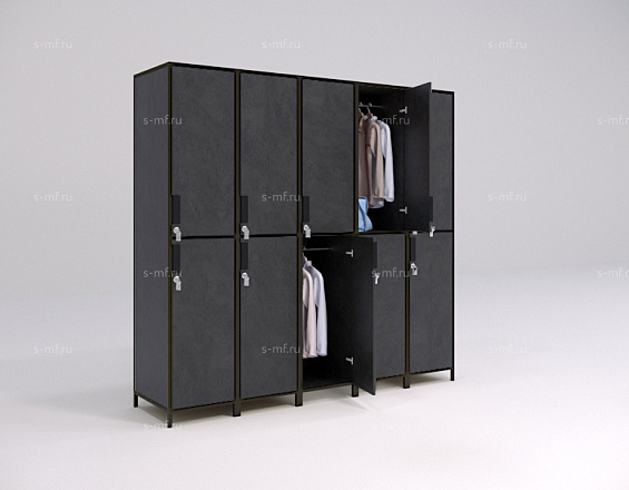 Шкафчик Лофт-2 чёрный 400x520x1900 фасад ЛДСП